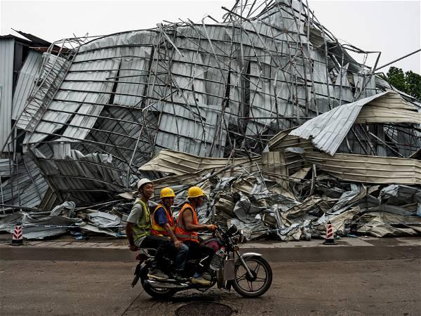 The tornado that hit China’s Guangzhou has left wide devastation. Yet, cleanup efforts have started